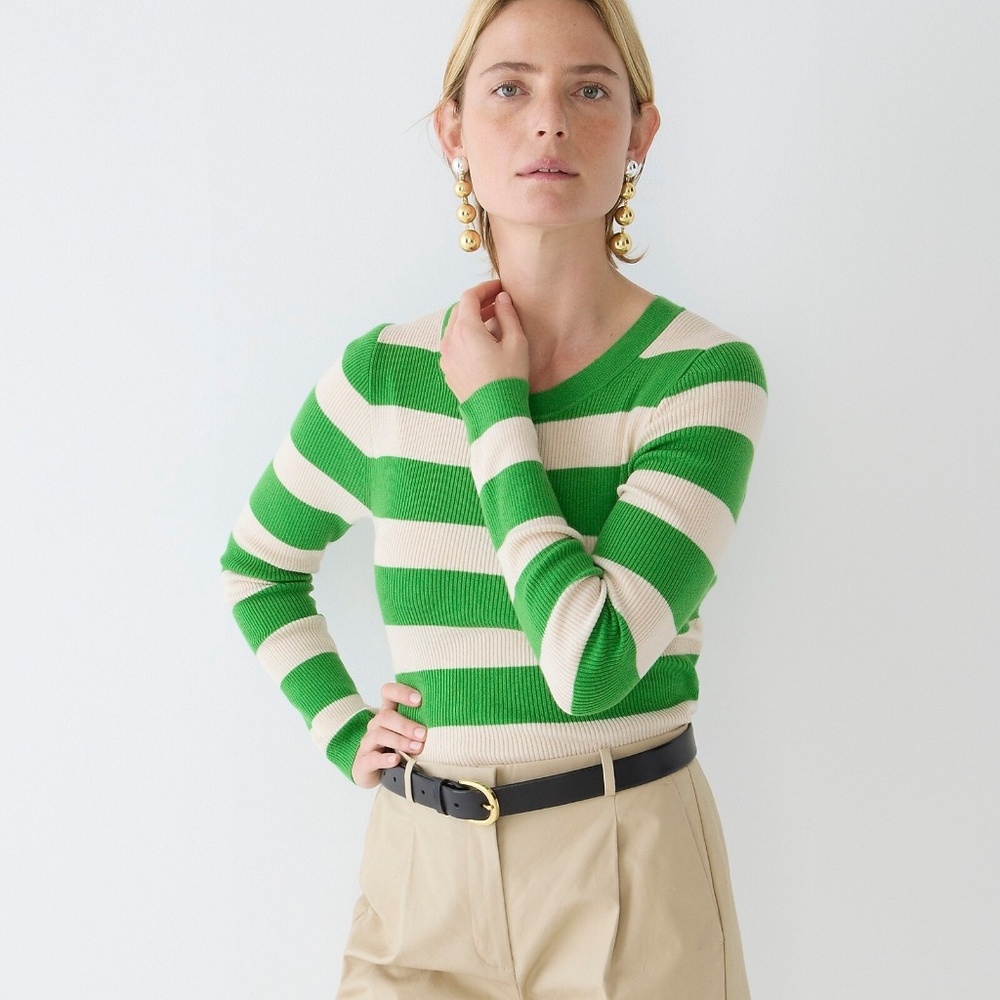 J.Crew Ribbed Crewneck Striped Sweater